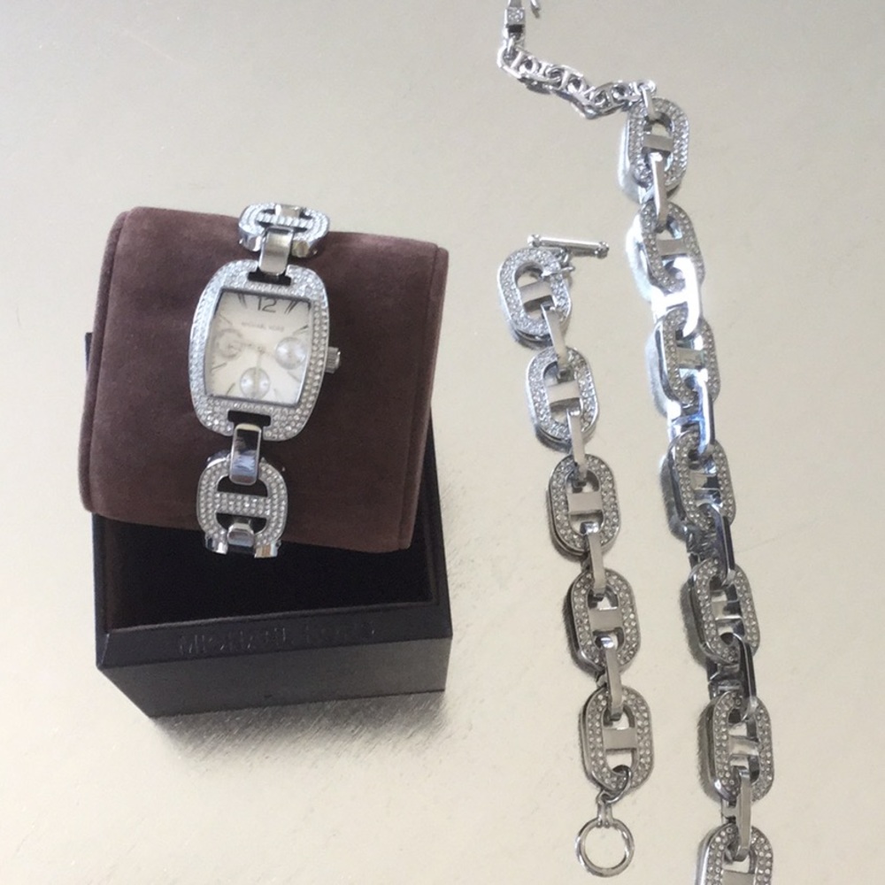 Michael Kors Emma Watch, Bracelet and Necklace